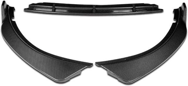 Alt view image 2 of 5 - For 2016 to 2018 Optima LX EX LX-Turbo 3Pcs Carbon Fiber Look STP-Style Car Front Bumper Lip Guard Body Kit 17