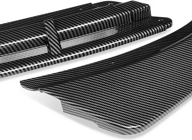 Alt view image 3 of 5 - For 2016 to 2018 Optima LX EX LX-Turbo 3Pcs Carbon Fiber Look STP-Style Car Front Bumper Lip Guard Body Kit 17