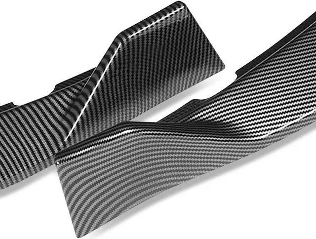 Alt view image 4 of 5 - For 2016 to 2018 Optima LX EX LX-Turbo 3Pcs Carbon Fiber Look STP-Style Car Front Bumper Lip Guard Body Kit 17