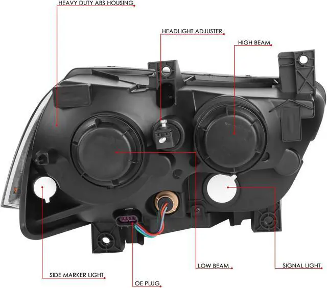 Alt view image 7 of 7 - DNA Motoring HL-OH-CHA11-BK-CL1 For 2011 to 2014 Dodge Charger LX Pair Replacement Headlight Assembly Black Housing Clear Corner Headlamp 12 13