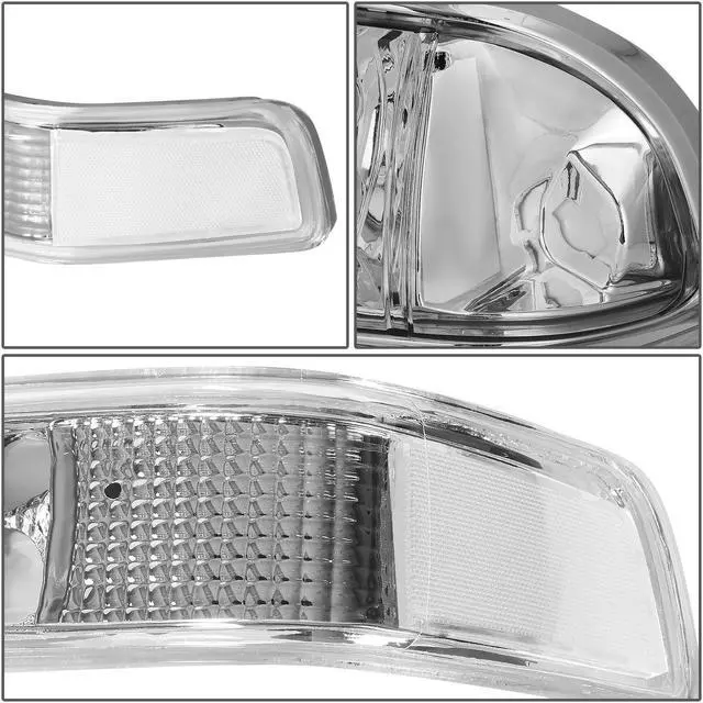 Alt view image 6 of 9 - DNA Motoring HL-OH-S10984P-CH-CL1 For 1998 to 2004 Chevy S10/Blazer GMT 325/330 Chrome Housing Headlight+Clear Corner Lamps 99 00 01 02 03 Left + Right
