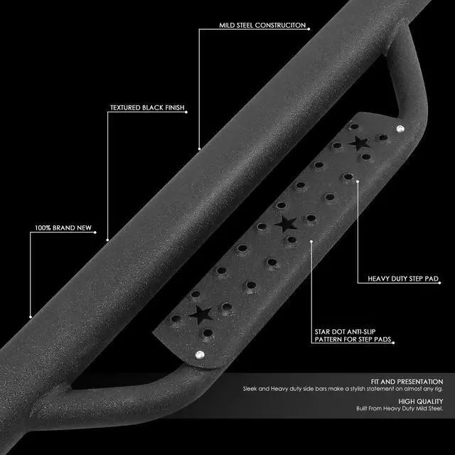 Alt view image 2 of 7 - DNA Motoring STEPB-ZTL-8120 For 2007 to 2019 Chevy Silverado GMC Sierra Extended Cab Matte Black Running Board Step Bar 08 09 10 11 12 13 14 15 16 17 18