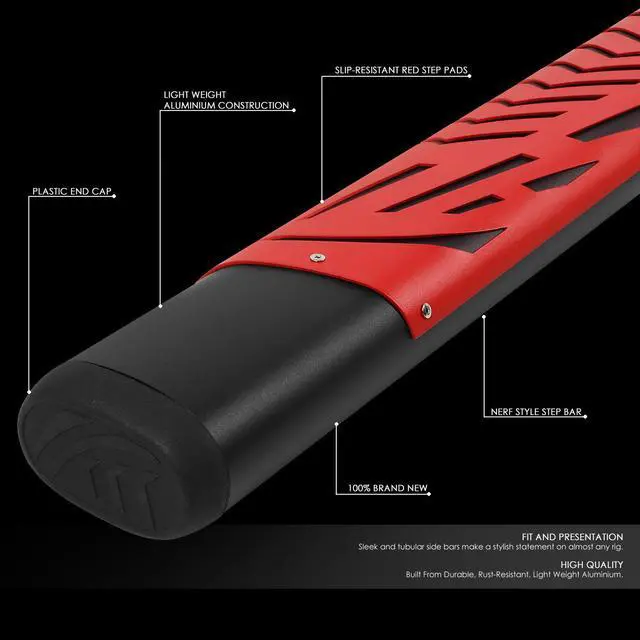 Alt view image 2 of 7 - DNA Motoring STEPB-ZTL-8199-BKRD For 2015 to 2020 Ford F-150 F-250 F-350 Super Crew Cab Pair 5" Flat Step Nerf Bar Running Boards 16 17 18 19