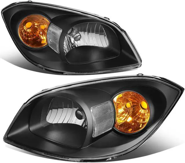 Alt view image 6 of 12 - DNA Motoring HL-OH-027-BK-CL1 For 2005 to 2010 Chevy Cobalt Pontiac G5 Pursuit OE Style Headlight Black Housing Clear Corner Headlamp 06 07 08 09 Left + Right