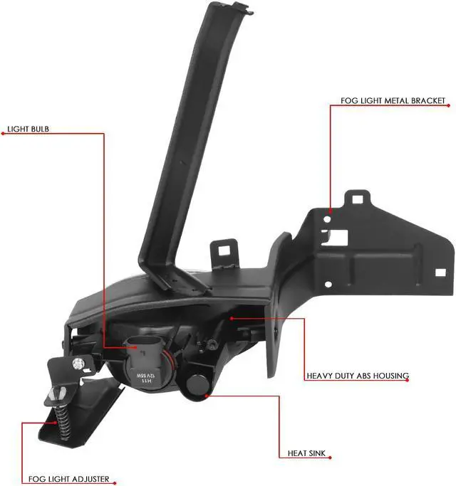 Alt view image 6 of 7 - DNA Motoring FL-HA082D-CH For 2008 to 2010 Honda Accord Coupe Front Bumper Driving Fog Light+Bulbs+Switch Clear Lens 09