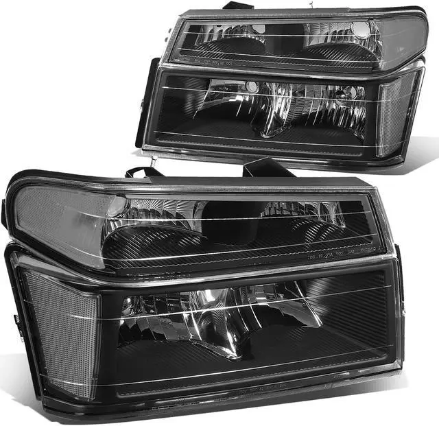 Alt view image 5 of 11 - DNA Motoring HL-OH-CCOL044P-BK-CL1 For 04-12 Chevy Colorado / GMC Canyon Pair of Headlight & Bumper Light (Black Housing Clear Corner) 05 06 07 08 09 10 11