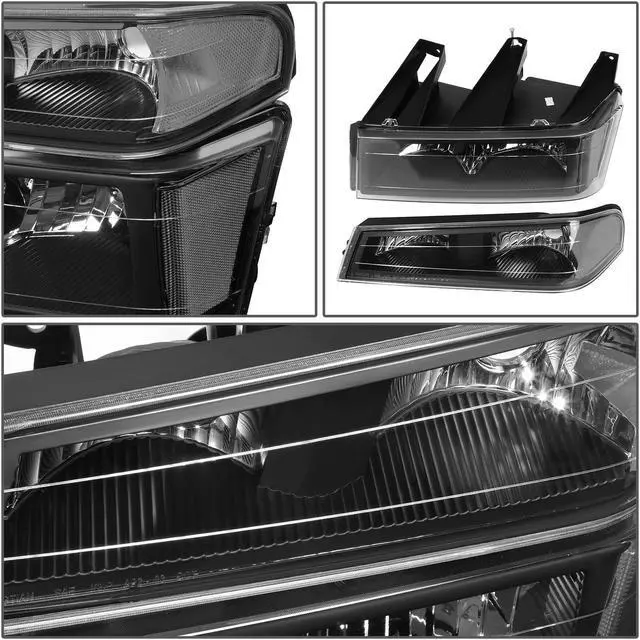 Alt view image 8 of 11 - DNA Motoring HL-OH-CCOL044P-BK-CL1 For 04-12 Chevy Colorado / GMC Canyon Pair of Headlight & Bumper Light (Black Housing Clear Corner) 05 06 07 08 09 10 11