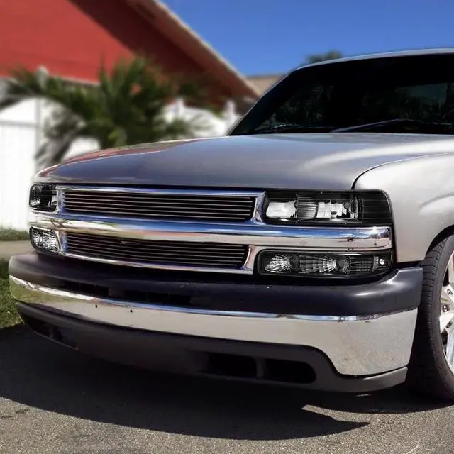 Alt view image 7 of 7 - DNA Motoring HL-OH-CS99-4P-BK-CL1 For 1999 to 2006 Chevy Silverado Tahoe 4Pcs Headlight + Bumper Lamps Black Housing - GMT800 00 01 02 03 04 05 Left + Right