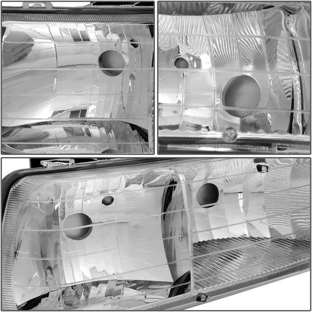 Alt view image 3 of 7 - DNA Motoring HL-OH-CS99-4P-CH-CL1 For 1999 to 2006 Chevy Silverado Tahoe 4Pcs Headlight + Bumper Lamps Chrome Housing - GMT800 00 01 02 03 04 05 Left + Right