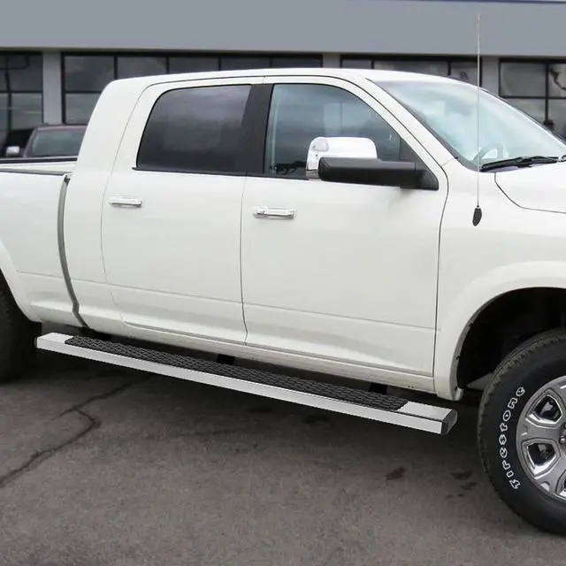 Alt view image 6 of 7 - For 2005 to 2021 Toyota Tacoma Double/Crew Cab Pair 5" Stainless Steel Flat Side Step Bar Running Boards 13 14 15 16 17 18 19 20