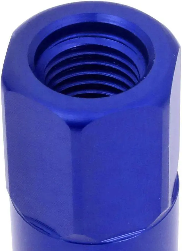 Alt view image 5 of 7 - J2 Engineering LN-T7-015-15-BL J2 Engineering 7075 -T6 Forged Aluminum M12 x 1.5 20Pcs 123mm Spiky Cap Lug Nut w/ Adapter Blue