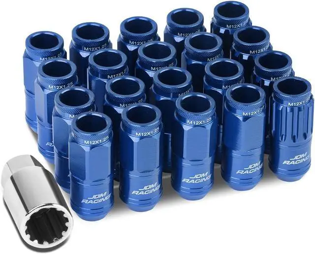 Main image of DNA Motoring LN-ZTL-9015-125-BL 16-Piece M12 x 1.25 Aluminum Alloy Wheel Lug Nuts + 4 x Lock Nut + 1 x Lock Nut Key (Blue)