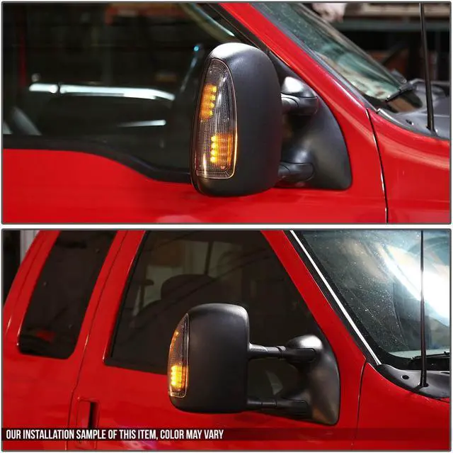 Alt view image 6 of 7 - DNA Motoring MLEDL-003-BK-AM For 2000 to 2007 Ford Super Duty / Excursion Black Housing Towing Side Mirror Turn Signal Light (Amber LED) 01 02 03 04 05 06