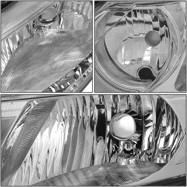 Alt view image 3 of 5 - DNA Motoring HL-OH-HC064D-CH-AM For 2006 to 2011 Honda Civic 4-Dr Sedan Pair Chrome Housing Amber Corner Headlight Headlamps 07 08 09 10 Left + Right