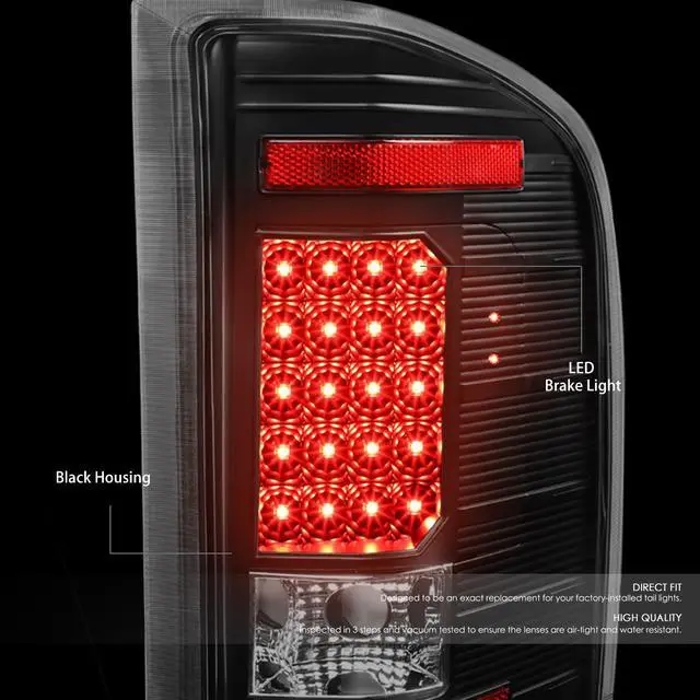 Alt view image 2 of 7 - DNA Motoring TL-CSIL07-LED-BK-CL For 2007 to 2014 Chevy Silverado 1500 / 2500 / 3500 (HD) LED Tail Brake Brake Light / Lamps Black Housing Clear lens 08 09 10 11 12 13