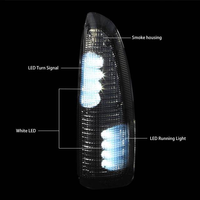 Alt view image 2 of 7 - DNA Motoring MLEDL-003-SM-WH For 2000 to 2007 Ford Super Duty / Excursion Smoke Lens Towing Side Mirror Turn Signal Light (White LED) 01 02 03 04 05 06
