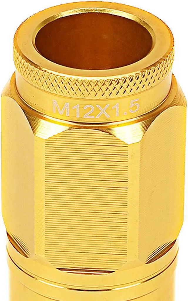 Alt view image 4 of 5 - DNA Motoring LN-ZTL-9015-15-GD 16-Piece M12 x 1.5 Aluminum Alloy Wheel Lug Nuts + 4 x Lock Nut + 1 x Lock Nut Key (Gold)