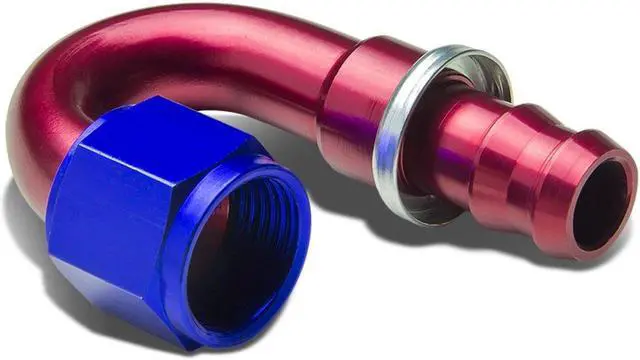 Main image of DNA Motoring FT-4110-180 10AN 1100-Degree Swivel Fuel Line Hose Push-On Male Union Adapter With Reusable End