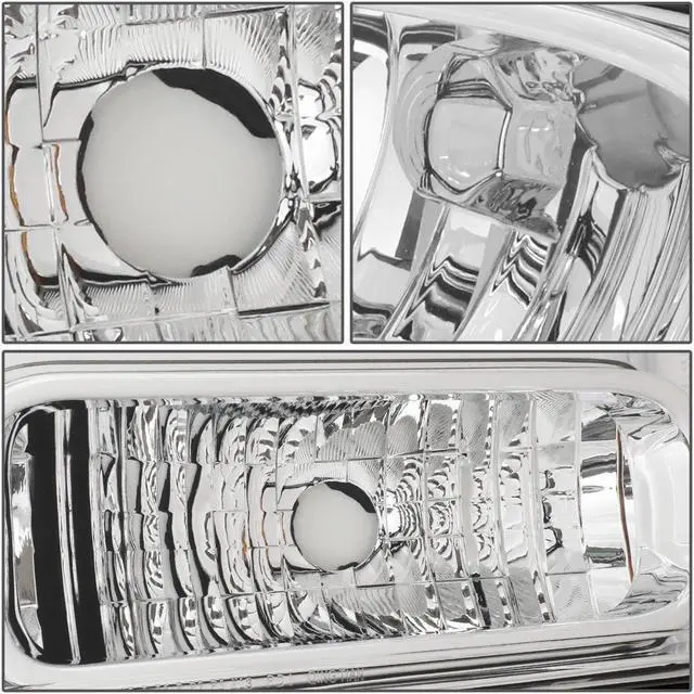 Alt view image 3 of 7 - DNA Motoring HL-OH-FSUPER05-CH-AM For 2005 to 2007 Ford F250 F350 F450 F550 Super Duty Headlight Chrome Housing Clear Corner Headlamp 06 Left + Right