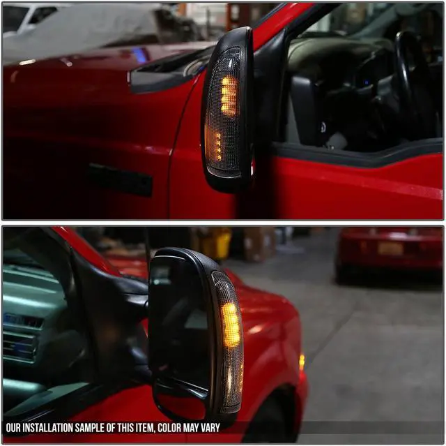 Alt view image 7 of 7 - DNA Motoring MLEDL-003-BK-AM For 2000 to 2007 Ford Super Duty / Excursion Black Housing Towing Side Mirror Turn Signal Light (Amber LED) 01 02 03 04 05 06