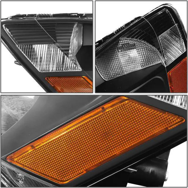 Alt view image 3 of 4 - DNA Motoring HL-OH-HA03-BK-AB For 2003 to 2007 Honda Accord Replacement Headlight Black Housing Amber Corner Headlamp 04 05 06 Left + Right