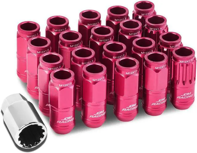 Main image of DNA Motoring LN-ZTL-9015-15-PK 16-Piece M12 x 1.5 Aluminum Alloy Wheel Lug Nuts + 4 x Lock Nut + 1 x Lock Nut Key (Pink)