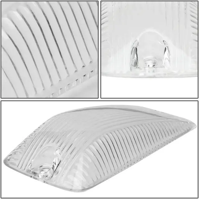 Alt view image 3 of 5 - DNA Motoring CBL-CSIL88-CH-B For 88-02 GMC C/K Series 1500-3500 5 X LED Cab Roof Top Light Lens + Bulbs (Chrome Housing Blue LED) 97 98 99 00 01