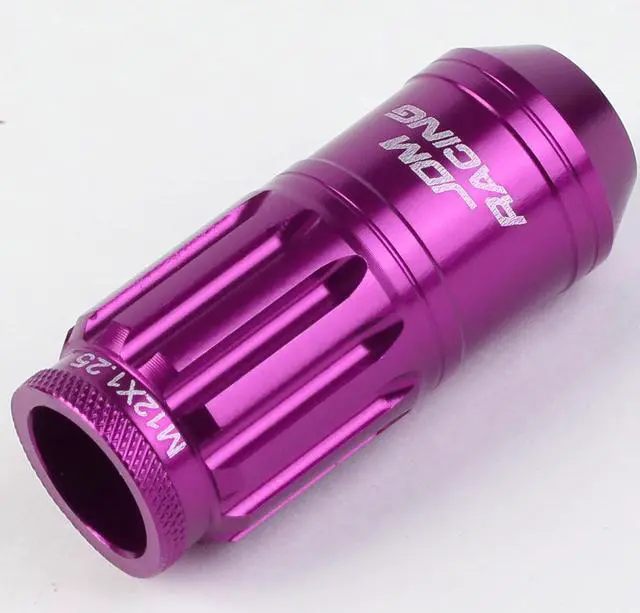 Alt view image 4 of 5 - DNA Motoring LN-ZTL-9015-125-PP 16-Piece M12 x 1.25 Aluminum Alloy Wheel Lug Nuts + 4 x Lock Nut + 1 x Lock Nut Key (Purple)
