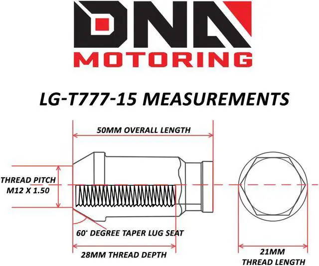 Alt view image 6 of 6 - DNA Motoring LG-T777-15-OR 20-Piece M12 x 1.5 Extended Aluminum Alloy Wheel Lug Nuts+Adapter Key (Orange)