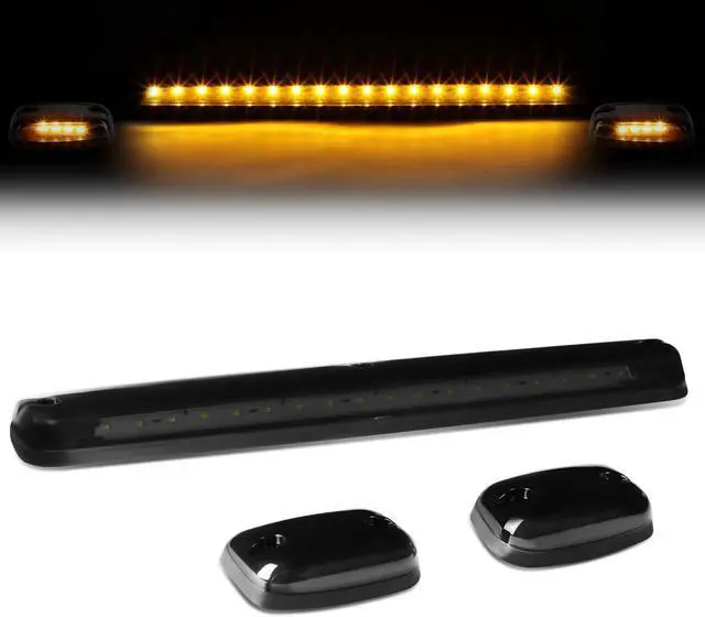 Main image of DNA Motoring CBL-CSIL07-SM-Y For 2007 to 2013 Chevy Silverado / GMC Sierra GMT900 LED Cab Roof Center Light + Pair Side Lamps (Smoked Housing Yellow LED) 09 10 11 12