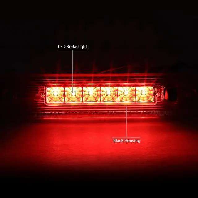 Alt view image 2 of 5 - DNA Motoring 3BL-JLIR08-LED-BK For 2008 to 2012 Jeep Liberty KK Hight Mount LED 3rd Third Tail Brake Light Rear Stop Lamp Black Housing 09 10 11