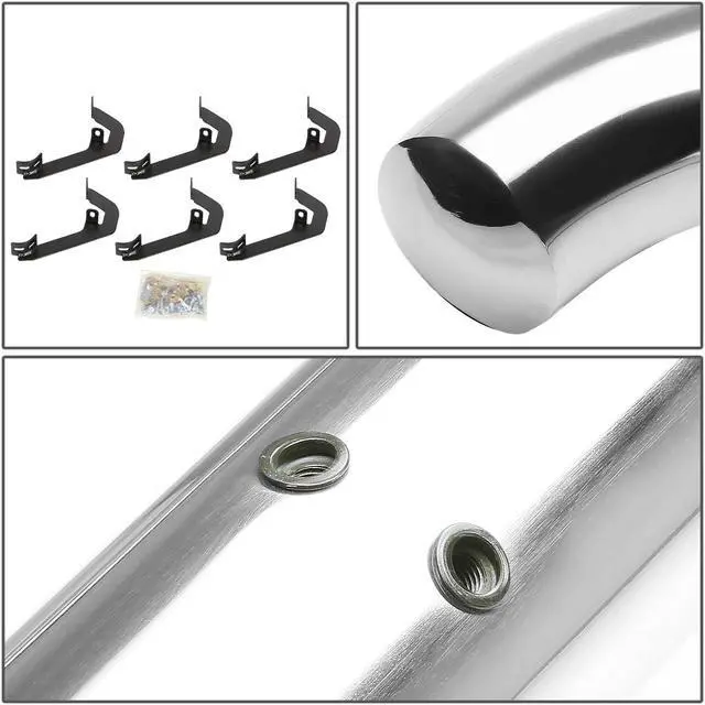 Alt view image 3 of 5 - DNA Motoring STEPB-3-001-SS For 2007 to 2019 Chevy Silverado GMC Sierra Crew Cab Stainless Steel 3" Side Step Nerf Bar Running Board Left + Right 08 09 10