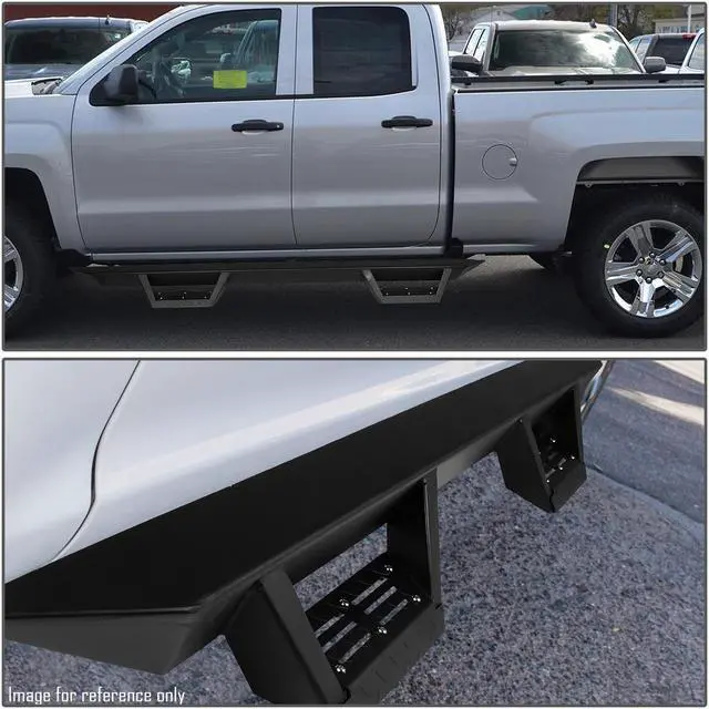 Alt view image 5 of 5 - DNA Motoring STEPB-G222-009 For 2015 to 2020 Ford F150 F250 F350 Super Crew Cab Aluminum 3" Side Step Nerf Bar Running Board Left + Right 16 17