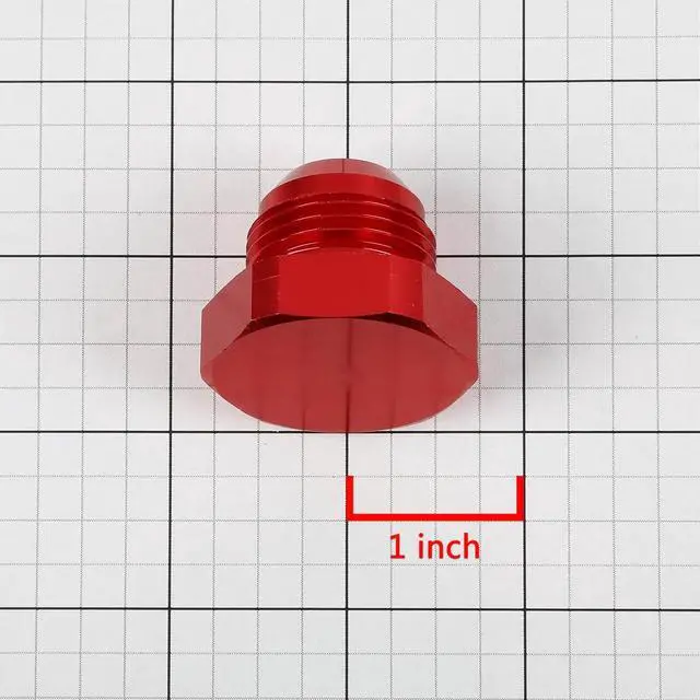 Alt view image 4 of 4 - DNA Motoring FT-1-9012-12-RD 12AN AN-12 3/4" Flare Bolt Aluminum Anodized Nut Plug Lock Fitting Adapter (Red)