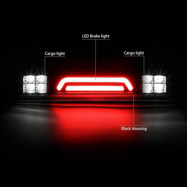 Alt view image 2 of 6 - DNA Motoring 3BL-F15004-3D-LED-BK For 2004 to 2010 Ford F150 Explorer Sport Trac Lincoln Mark LT 3D LED Bar 3rd Third Tail Brake Light w/Cargo Lamp Black Housing 05 06 07 08 09