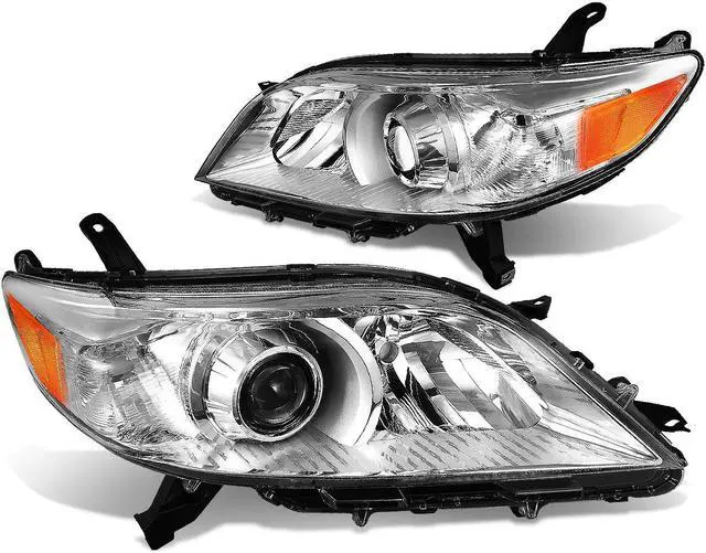 Main image of DNA Motoring HL-OH-TSIE11-CH-AM For 2011 to 2020 Toyota Sienna XL30 Pair Projector Headlight Chrome Housing Amber Corner Headlamp 12 13 14 15 16 Left + Right