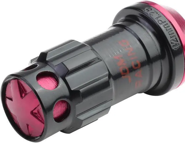 Alt view image 3 of 5 - DNA Motoring LN-ZTL-9016-125-PK M12 x 1.25 Open End 16-Piece Aluminum Steel Wheel Lug Nuts + 4 Lock Nuts + 1 X Lock Nut Key (Pink)
