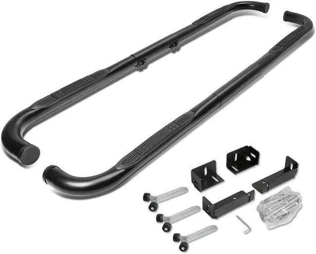 Main image of DNA Motoring STEPB-3-UNI-BK For 1999 to 2011 Silverado Sierra Dodge Ram 1500 2500 3500 Extended Cab Pair Carbon Steel 3" Side Step Nerf Bar Running Board