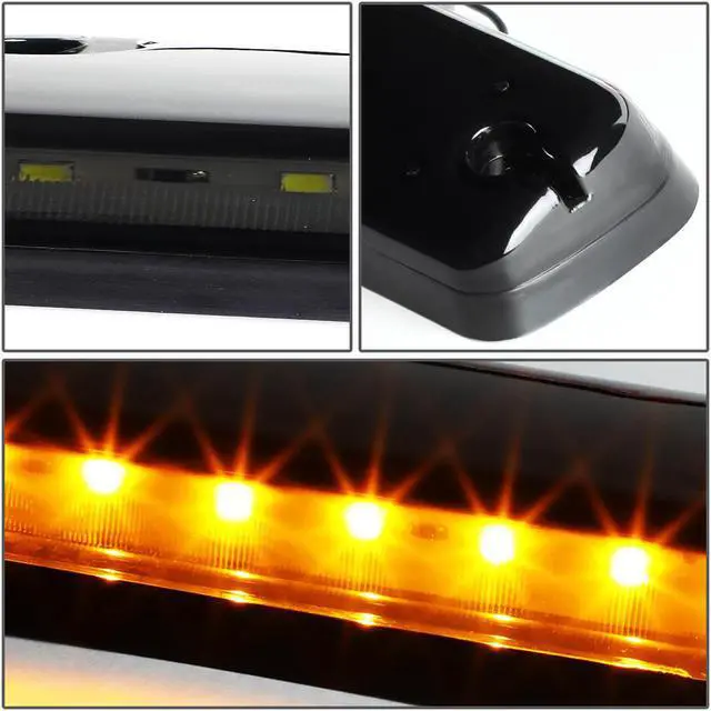 Alt view image 3 of 5 - DNA Motoring CBL-CSIL07-SM-Y For 2007 to 2013 Chevy Silverado / GMC Sierra GMT900 LED Cab Roof Center Light + Pair Side Lamps (Smoked Housing Yellow LED) 09 10 11 12