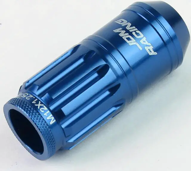 Alt view image 4 of 5 - DNA Motoring LN-ZTL-9015-125-BL 16-Piece M12 x 1.25 Aluminum Alloy Wheel Lug Nuts + 4 x Lock Nut + 1 x Lock Nut Key (Blue)