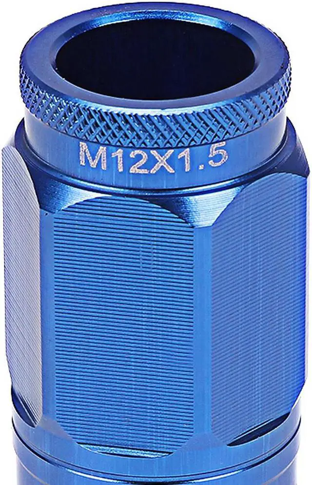 Alt view image 4 of 5 - DNA Motoring LN-ZTL-9015-15-BL 16-Piece M12 x 1.5 Aluminum Alloy Wheel Lug Nuts + 4 x Lock Nut + 1 x Lock Nut Key (Blue)