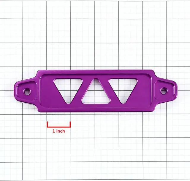 Alt view image 7 of 7 - DNA Motoring BATT-SHORT-PP 145mm/170mm Billet Aluminum Battery Tie Down Mount Bracket (Purple)