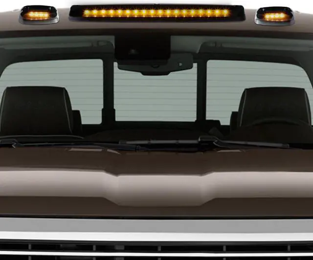 Alt view image 5 of 5 - DNA Motoring CBL-CSIL07-SM-Y For 2007 to 2013 Chevy Silverado / GMC Sierra GMT900 LED Cab Roof Center Light + Pair Side Lamps (Smoked Housing Yellow LED) 09 10 11 12