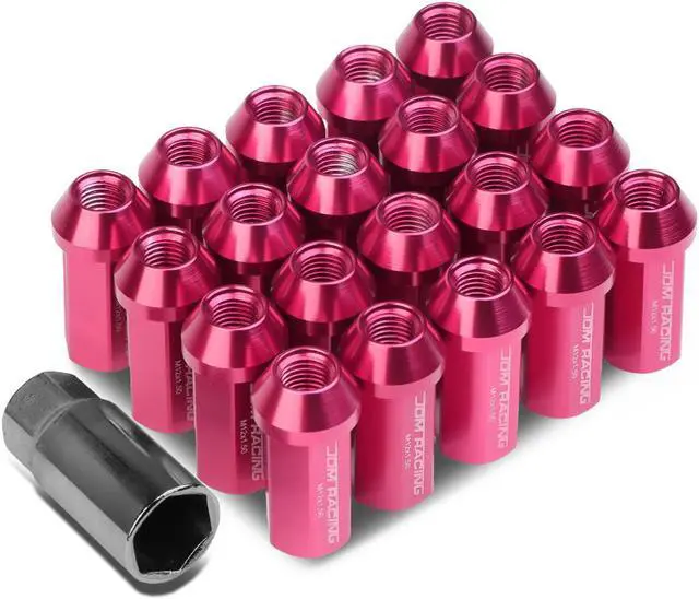 Main image of DNA Motoring LN-ZTL-9019-15-PK 20-Piece M12 x 1.5 Aluminum Alloy Wheel Lug Nuts + Deep Drive Extension (Pink)