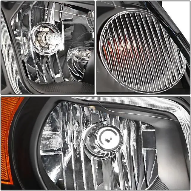 Alt view image 5 of 7 - DNA Motoring HL-LB-CI06-BK-AM For 2006 to 2016 Chevy Monte Carlo Impala Limited LED DRL Light Bar Headlight Black Housing Amber Corner Headlamp 07 08 09 10 11 12 13 14 15