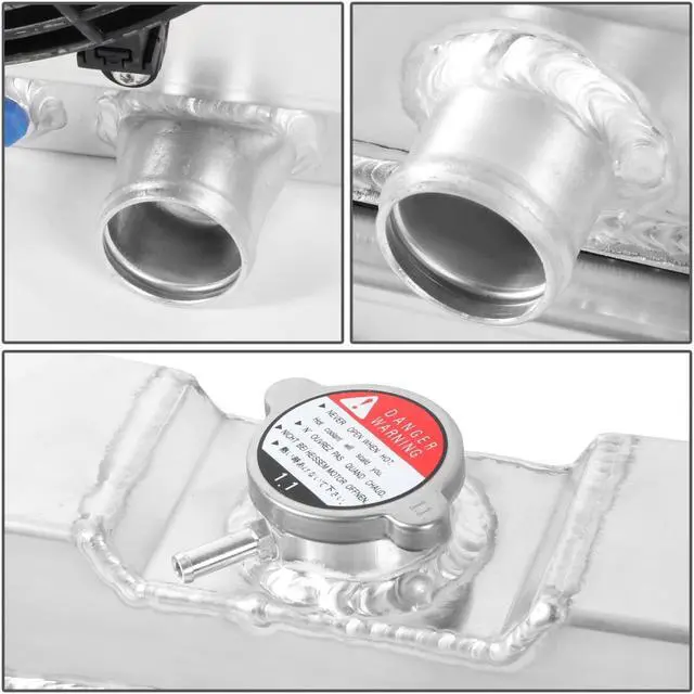 Alt view image 4 of 5 - DNA Motoring RA+FS-FM64-3 For 64-66 Ford Mustang Base I6 V8 / Shelby GT-350H 3-Row Tri-Core Aluminum Radiator + 12V Fan Shroud 65