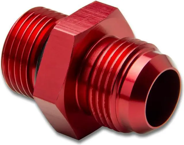 Main image of DNA Motoring FT-4910-001-RD 10AN Anodized T-6061 Aluminum Red Straight Oil Line Fitting Adapter (7/8-14 UNF)