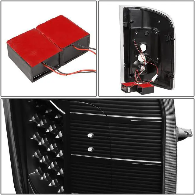 Alt view image 6 of 7 - DNA Motoring TL-CSIL07-LED-BK-CL For 2007 to 2014 Chevy Silverado 1500 / 2500 / 3500 (HD) LED Tail Brake Brake Light / Lamps Black Housing Clear lens 08 09 10 11 12 13