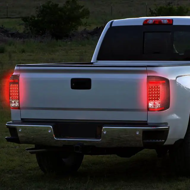 Alt view image 7 of 7 - DNA Motoring TL-CSIL07-LED-BK-CL For 2007 to 2014 Chevy Silverado 1500 / 2500 / 3500 (HD) LED Tail Brake Brake Light / Lamps Black Housing Clear lens 08 09 10 11 12 13