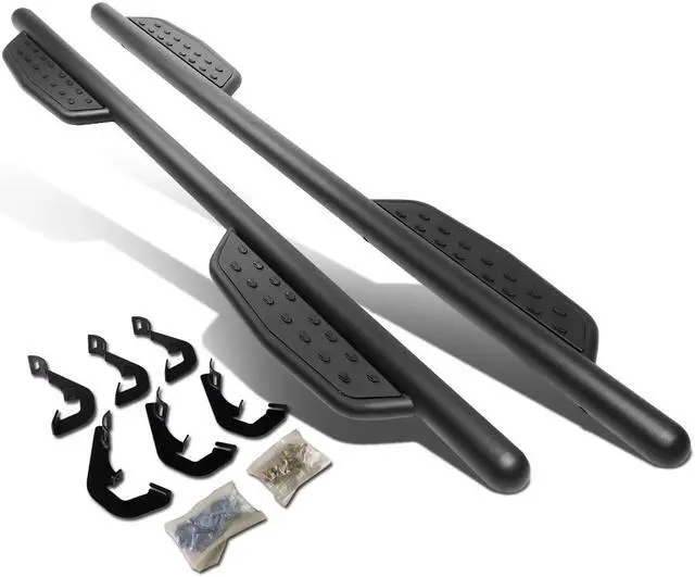 Main image of DNA Motoring STEPB-GBP-002 For 2007 to 2019 Chevy Silverado GMC Sierra 1500 2500/3500HD Crew Cab Aluminum 3" Side Nerf Bar Running Board W/Downpipe Step